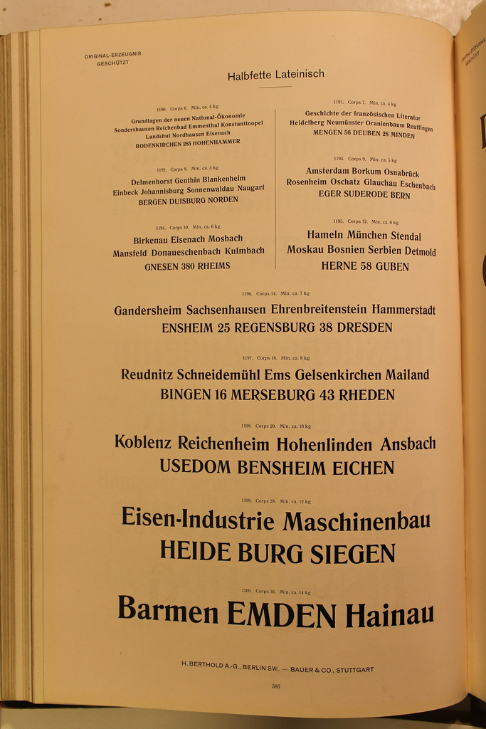 Halbfette Lateinisch H. Berthold A.-G. Berlin - Bauer & Co, Stuttgart